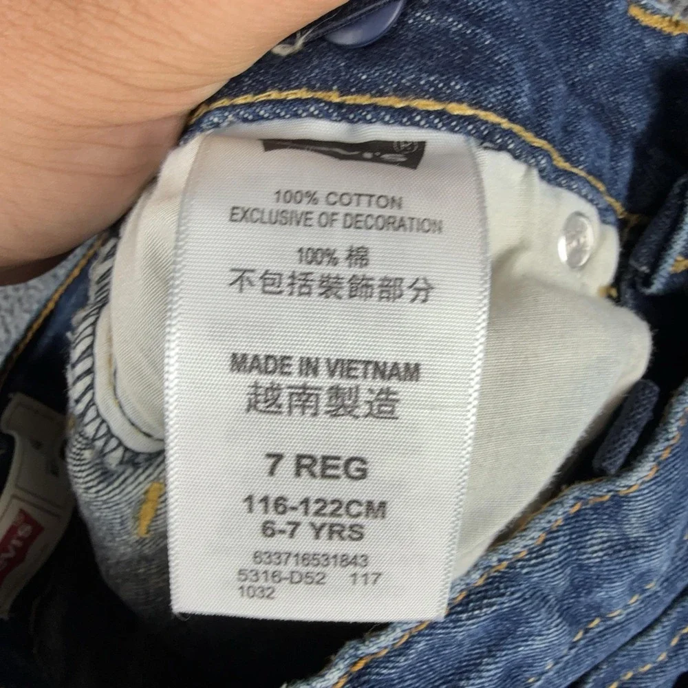Levi's 505 Shorts Boys 7 Blue Denim Bermuda Regular Fit Zip Fly Summer Casual